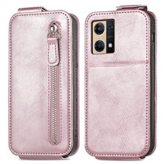 Handyhülle Hülle Flip Tasche Leder für Oppo Reno8 4G Rosegold