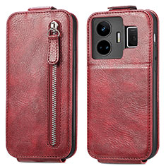 Handyhülle Hülle Flip Tasche Leder für Realme GT5 5G Rot