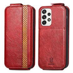 Handyhülle Hülle Flip Tasche Leder für Samsung Galaxy A33 5G Rot