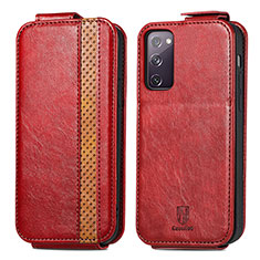 Handyhülle Hülle Flip Tasche Leder für Samsung Galaxy S20 FE 5G Rot