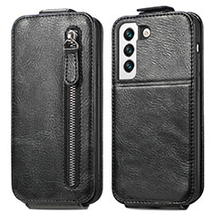 Handyhülle Hülle Flip Tasche Leder für Samsung Galaxy S22 5G Schwarz
