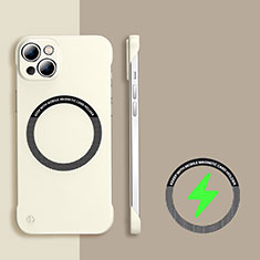 Handyhülle Hülle Hartschalen Kunststoff Rahmenlos Schutzhülle Tasche Matt mit Mag-Safe Magnetic Magnetisch für Apple iPhone 13 Weiß