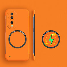 Handyhülle Hülle Hartschalen Kunststoff Rahmenlos Schutzhülle Tasche Matt mit Mag-Safe Magnetic Magnetisch für Huawei Honor 80 5G Orange