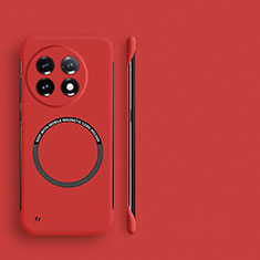 Handyhülle Hülle Hartschalen Kunststoff Rahmenlos Schutzhülle Tasche Matt mit Mag-Safe Magnetic Magnetisch für OnePlus 11R 5G Rot