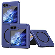 Handyhülle Hülle Hartschalen Kunststoff Rahmenlos Schutzhülle Tasche Matt mit Mag-Safe Magnetic Magnetisch QH1 für Samsung Galaxy Z Flip5 5G Blau