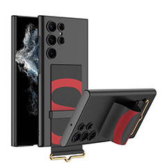 Handyhülle Hülle Hartschalen Kunststoff Schutzhülle Tasche Matt AC1 für Samsung Galaxy S23 Ultra 5G Rot und Schwarz