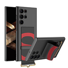Handyhülle Hülle Hartschalen Kunststoff Schutzhülle Tasche Matt AC1 für Samsung Galaxy S24 Ultra 5G Rot und Schwarz
