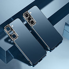 Handyhülle Hülle Hartschalen Kunststoff Schutzhülle Tasche Matt AT1 für Samsung Galaxy S21 5G Blau