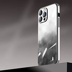 Handyhülle Hülle Hartschalen Kunststoff Schutzhülle Tasche Matt Farbverlauf AT1 für Apple iPhone 13 Pro Max Schwarz