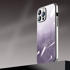 Handyhülle Hülle Hartschalen Kunststoff Schutzhülle Tasche Matt Farbverlauf AT1 für Apple iPhone 13 Pro Max Violett