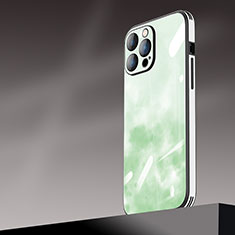 Handyhülle Hülle Hartschalen Kunststoff Schutzhülle Tasche Matt Farbverlauf AT1 für Apple iPhone 14 Pro Max Grün