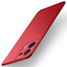 Handyhülle Hülle Hartschalen Kunststoff Schutzhülle Tasche Matt für Oppo Reno8 5G Rot