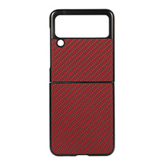 Handyhülle Hülle Hartschalen Kunststoff Schutzhülle Tasche Matt H08 für Samsung Galaxy Z Flip3 5G Rot