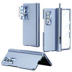 Handyhülle Hülle Hartschalen Kunststoff Schutzhülle Tasche Matt H08 für Samsung Galaxy Z Fold3 5G Blau