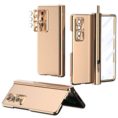 Handyhülle Hülle Hartschalen Kunststoff Schutzhülle Tasche Matt H08 für Samsung Galaxy Z Fold3 5G Gold