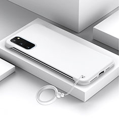 Handyhülle Hülle Hartschalen Kunststoff Schutzhülle Tasche Matt JS1 für Samsung Galaxy S20 5G Weiß