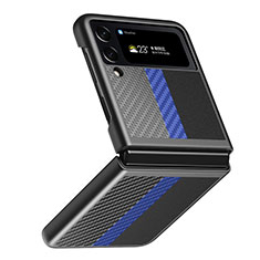 Handyhülle Hülle Hartschalen Kunststoff Schutzhülle Tasche Matt L05 für Samsung Galaxy Z Flip4 5G Blau