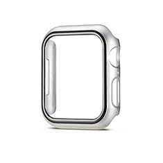 Handyhülle Hülle Hartschalen Kunststoff Schutzhülle Tasche Matt M01 für Apple iWatch 5 44mm Silber
