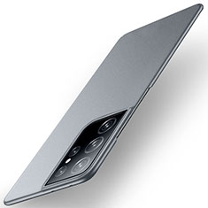 Handyhülle Hülle Hartschalen Kunststoff Schutzhülle Tasche Matt M01 für Samsung Galaxy S21 Ultra 5G Grau