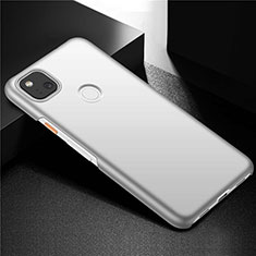 Handyhülle Hülle Hartschalen Kunststoff Schutzhülle Tasche Matt M02 für Google Pixel 4a Silber