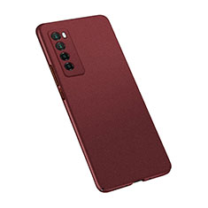 Handyhülle Hülle Hartschalen Kunststoff Schutzhülle Tasche Matt M02 für Huawei Nova 7 5G Rot