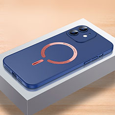 Handyhülle Hülle Hartschalen Kunststoff Schutzhülle Tasche Matt mit Mag-Safe Magnetic Magnetisch für Apple iPhone 12 Blau