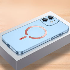 Handyhülle Hülle Hartschalen Kunststoff Schutzhülle Tasche Matt mit Mag-Safe Magnetic Magnetisch für Apple iPhone 12 Mini Hellblau
