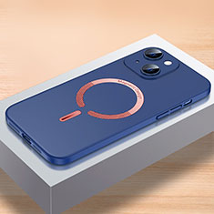 Handyhülle Hülle Hartschalen Kunststoff Schutzhülle Tasche Matt mit Mag-Safe Magnetic Magnetisch für Apple iPhone 13 Blau