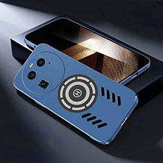 Handyhülle Hülle Hartschalen Kunststoff Schutzhülle Tasche Matt mit Mag-Safe Magnetic Magnetisch für Oppo Find X6 5G Blau