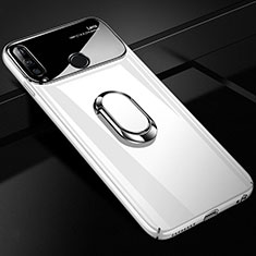 Handyhülle Hülle Hartschalen Kunststoff Schutzhülle Tasche Matt mit Magnetisch Fingerring Ständer A01 für Huawei Enjoy 10 Plus Weiß