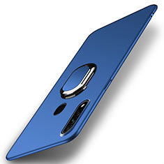 Handyhülle Hülle Hartschalen Kunststoff Schutzhülle Tasche Matt mit Magnetisch Fingerring Ständer A01 für Oppo A31 Blau