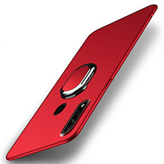 Handyhülle Hülle Hartschalen Kunststoff Schutzhülle Tasche Matt mit Magnetisch Fingerring Ständer A01 für Oppo A31 Rot