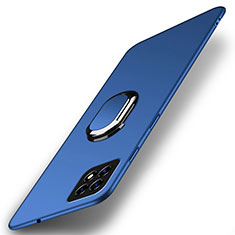 Handyhülle Hülle Hartschalen Kunststoff Schutzhülle Tasche Matt mit Magnetisch Fingerring Ständer A01 für Oppo A72 5G Blau