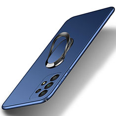 Handyhülle Hülle Hartschalen Kunststoff Schutzhülle Tasche Matt mit Magnetisch Fingerring Ständer A01 für Samsung Galaxy A23 5G Blau