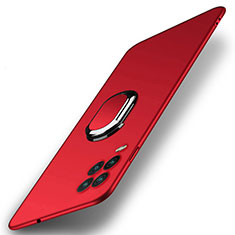 Handyhülle Hülle Hartschalen Kunststoff Schutzhülle Tasche Matt mit Magnetisch Fingerring Ständer A01 für Xiaomi Mi 10 Lite Rot