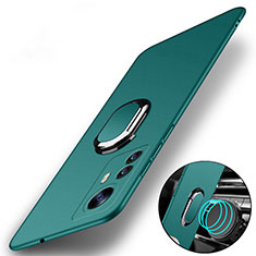 Handyhülle Hülle Hartschalen Kunststoff Schutzhülle Tasche Matt mit Magnetisch Fingerring Ständer A01 für Xiaomi Mi 12 5G Grün