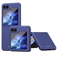 Handyhülle Hülle Hartschalen Kunststoff Schutzhülle Tasche Matt mit Magnetisch Fingerring Ständer AN1 für Samsung Galaxy Z Flip5 5G Blau