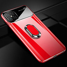 Handyhülle Hülle Hartschalen Kunststoff Schutzhülle Tasche Matt mit Magnetisch Fingerring Ständer P01 für Huawei Nova 8 SE 5G Rot