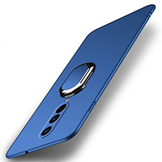 Handyhülle Hülle Hartschalen Kunststoff Schutzhülle Tasche Matt mit Magnetisch Fingerring Ständer P01 für OnePlus 8 Blau