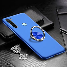 Handyhülle Hülle Hartschalen Kunststoff Schutzhülle Tasche Matt mit Magnetisch Fingerring Ständer P01 für Xiaomi Redmi Note 8T Blau