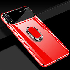 Handyhülle Hülle Hartschalen Kunststoff Schutzhülle Tasche Matt mit Magnetisch Fingerring Ständer P02 für Xiaomi Mi A3 Rot