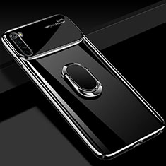Handyhülle Hülle Hartschalen Kunststoff Schutzhülle Tasche Matt mit Magnetisch Fingerring Ständer P03 für Xiaomi Redmi Note 8 Schwarz