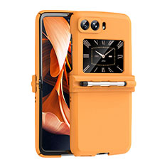 Handyhülle Hülle Hartschalen Kunststoff Schutzhülle Tasche Matt P01 für Motorola Moto RAZR (2022) 5G Orange