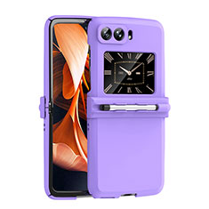 Handyhülle Hülle Hartschalen Kunststoff Schutzhülle Tasche Matt P01 für Motorola Moto RAZR (2022) 5G Violett