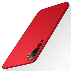 Handyhülle Hülle Hartschalen Kunststoff Schutzhülle Tasche Matt P01 für Xiaomi Mi Note 10 Pro Rot