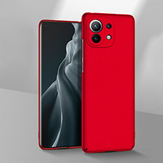 Handyhülle Hülle Hartschalen Kunststoff Schutzhülle Tasche Matt P03 für Xiaomi Mi 11 5G Rot