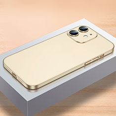 Handyhülle Hülle Hartschalen Kunststoff Schutzhülle Tasche Matt QC1 für Apple iPhone 12 Gold