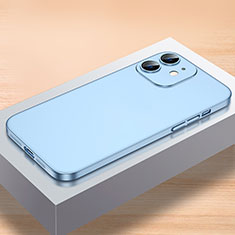 Handyhülle Hülle Hartschalen Kunststoff Schutzhülle Tasche Matt QC1 für Apple iPhone 12 Hellblau