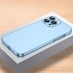 Handyhülle Hülle Hartschalen Kunststoff Schutzhülle Tasche Matt QC1 für Apple iPhone 12 Pro Hellblau