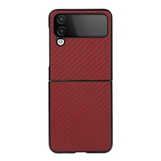 Handyhülle Hülle Hartschalen Kunststoff Schutzhülle Tasche Matt R01 für Samsung Galaxy Z Flip4 5G Rot